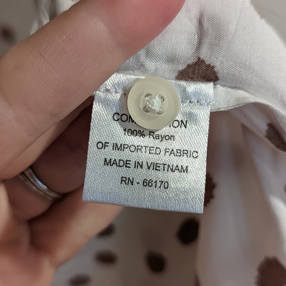 Maeve Blouse Long Sleeved Polka Dot M Rayon - Picture 5 of 7